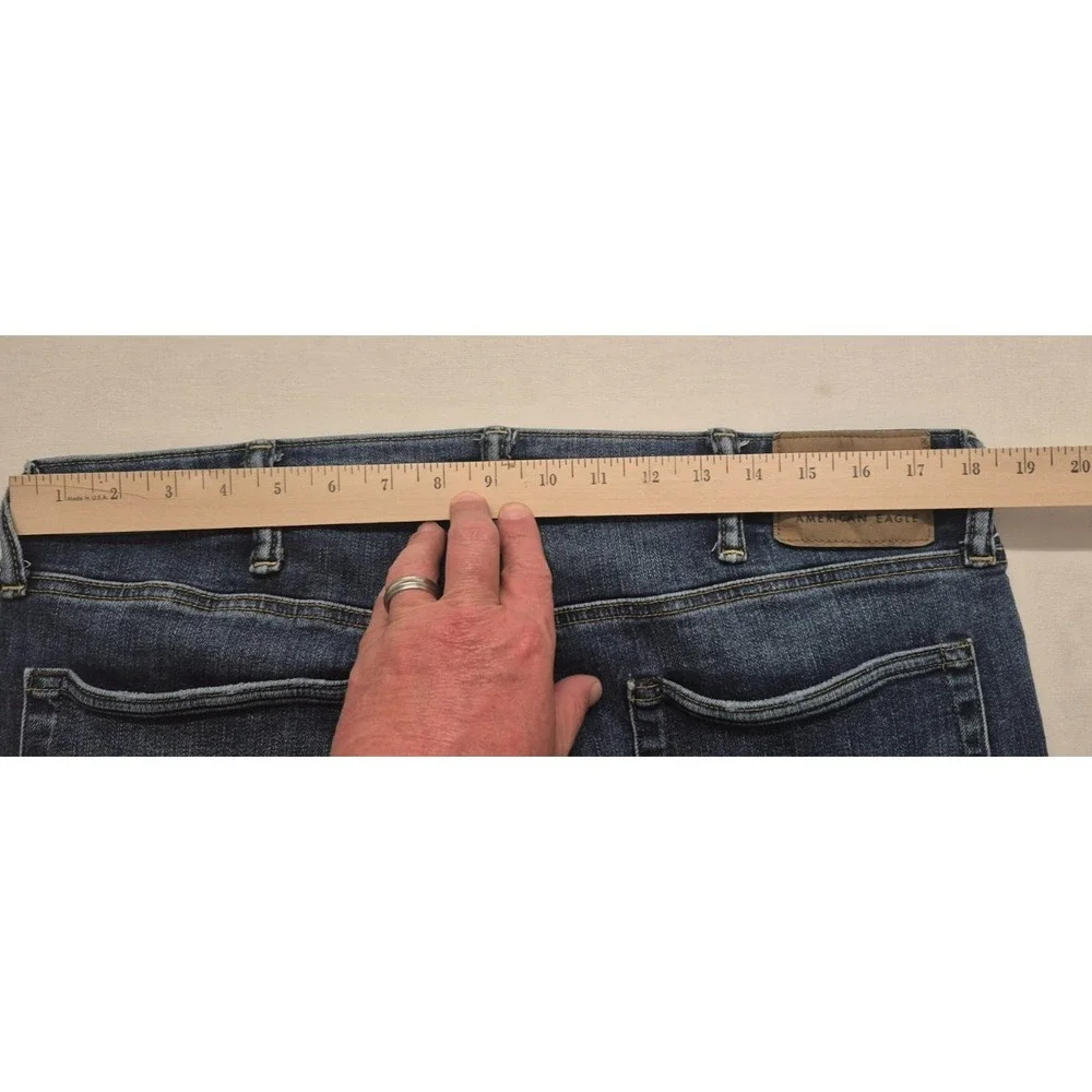 American Eagle AirFlex men's slim straight denim blue jeans‎ 38x32 dark wash